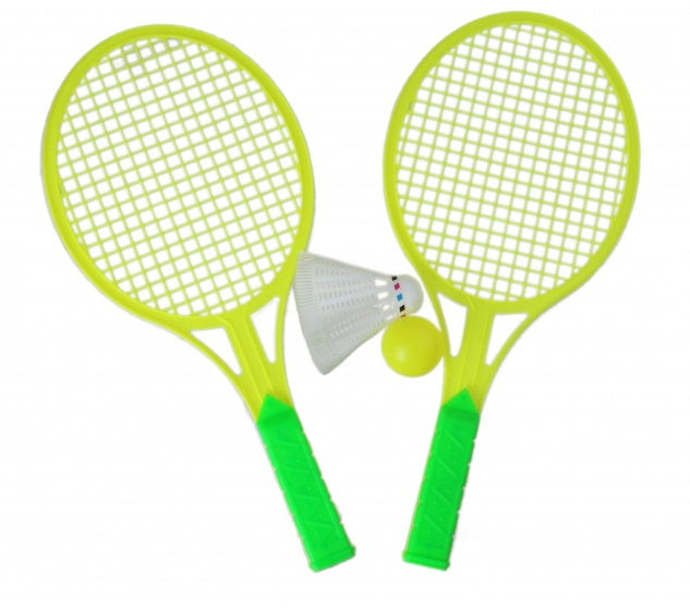 Tennisset geel/groen 4-delig
