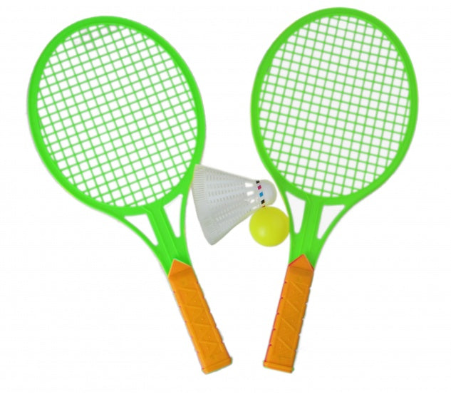 Tennisset groen/geel 4-delig