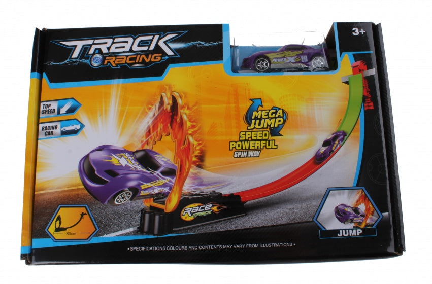 track racing met auto paars 80 cm