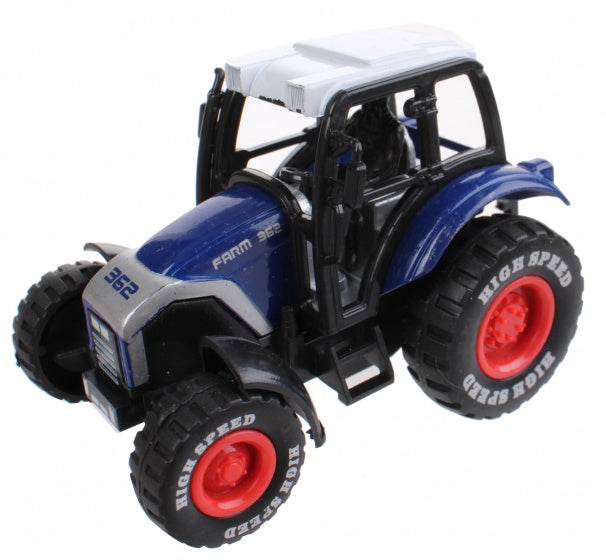 tractor die-cast 9 cm blauw