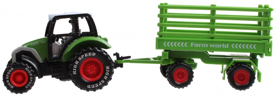 tractor met aanhanger 19 cm groen