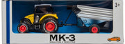 tractor met aanhanger geel 19 cm