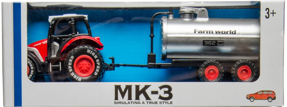 tractor met giertank rood 19 cm