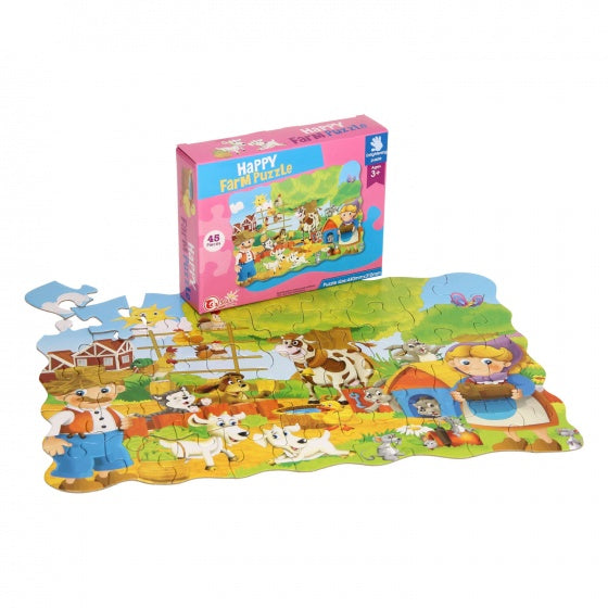 vloerpuzzel Happy Farm junior 44 x 31 cm 45-delig