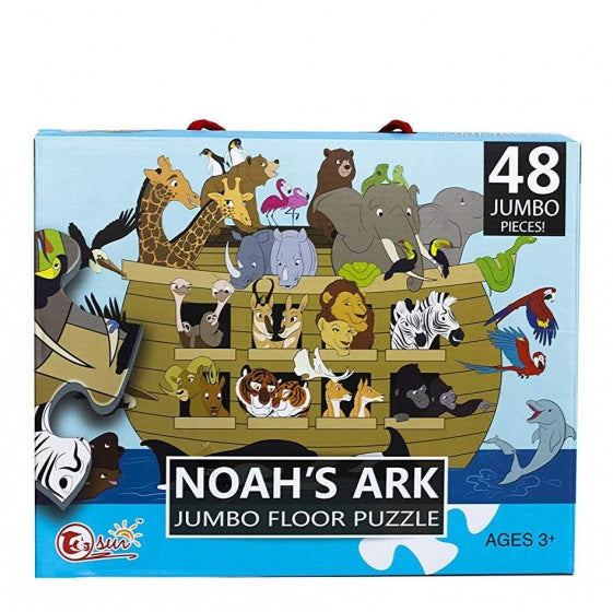 vloerpuzzel Noah's Ark 90 x 60 cm 48-delig multicolor