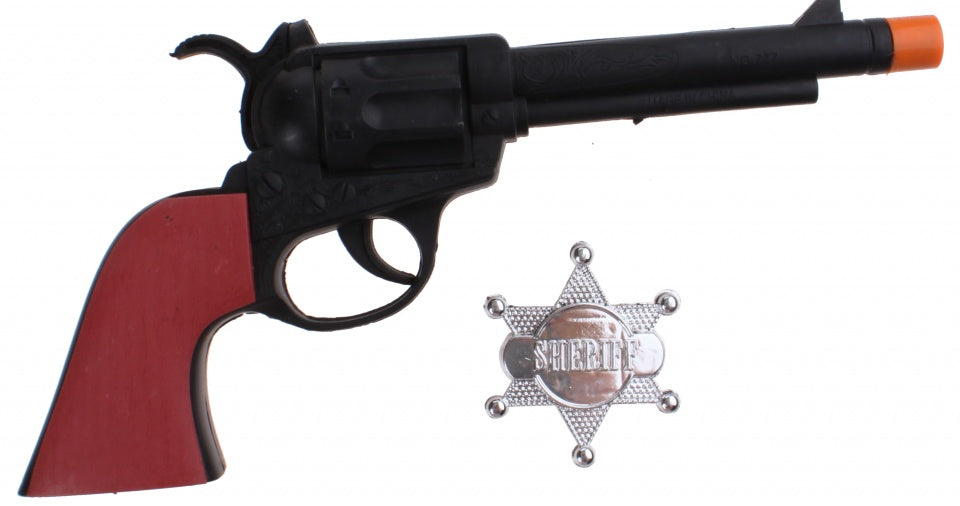 western cowboy pistool met badge 24 cm