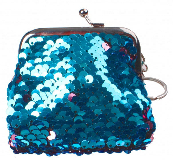 zeemeermin-portemonnee glitter 9 cm blauw