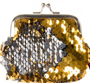 zeemeermin-portemonnee glitter 9 cm goud/zilver