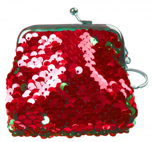 zeemeermin-portemonnee glitter 9 cm rood