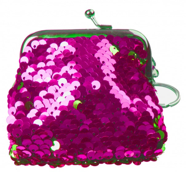 zeemeermin-portemonnee glitter 9 cm roze