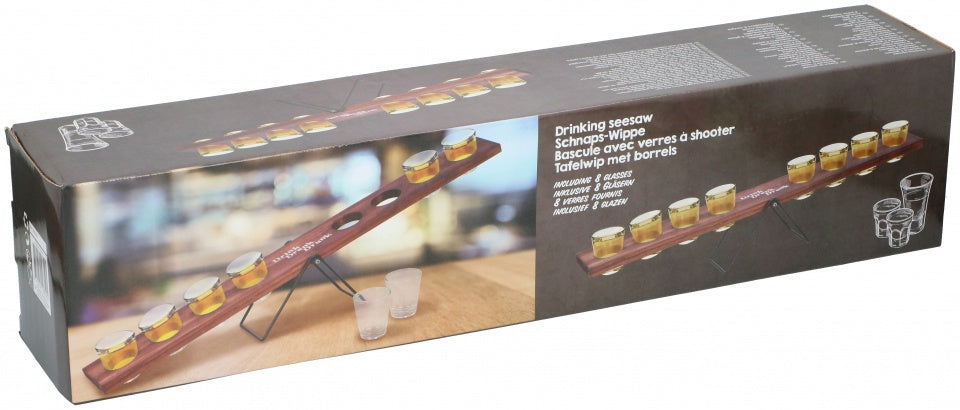 borrelwip 8 shotglazen 60 cm bruin 10-delig