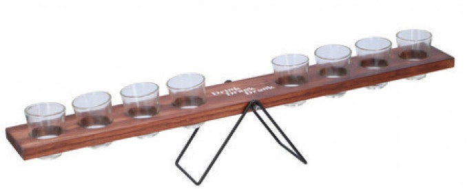 borrelwip 8 shotglazen 60 cm bruin 10-delig