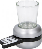 drankspel Borrelspinner unisex zilver 2-delig