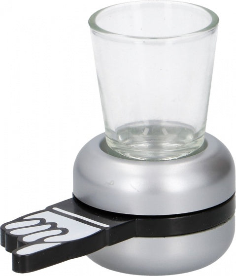drankspel Borrelspinner unisex zilver 2-delig