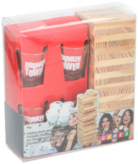 drankspel Drunken Tower Jenga 64-delig