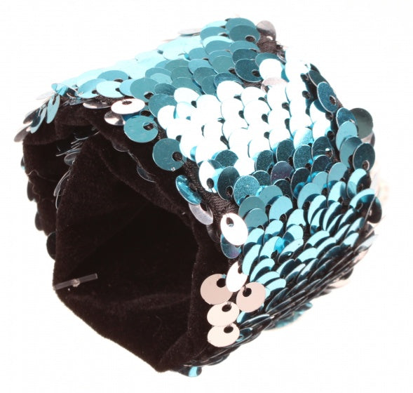 Paillettenarmband Little Miss blauw 21 x 4 cm