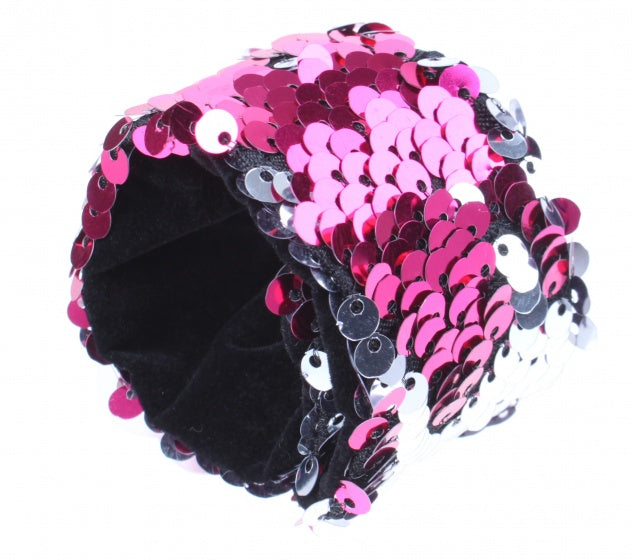 Paillettenarmband Little Miss roze 21 x 4 cm