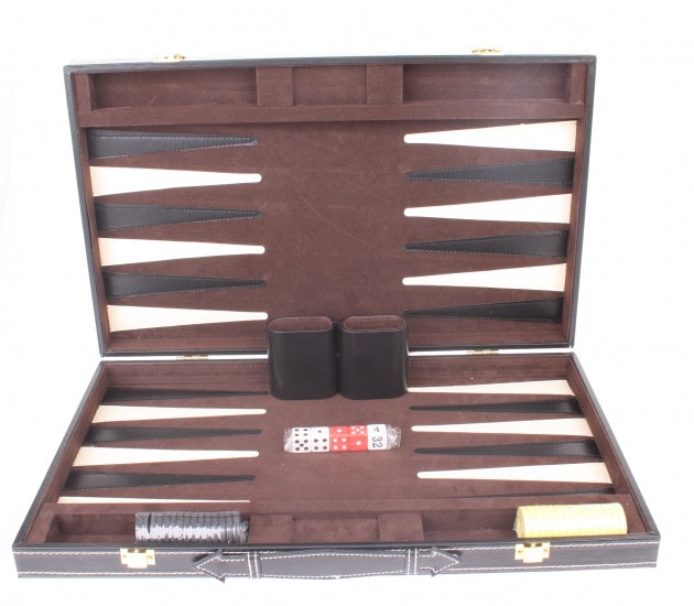 Backgammon DeLuxe 46 cm zwart