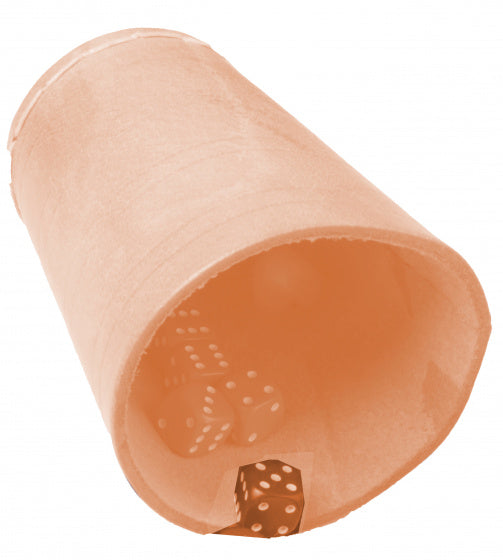 Dobbelbeker naturel leder lichtbruin/beige 8