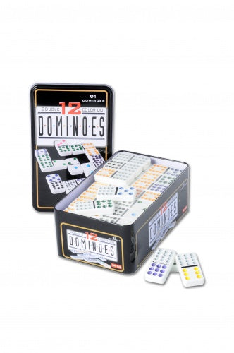 dominospel dubbel 12 junior 5 cm wit 91 stenen