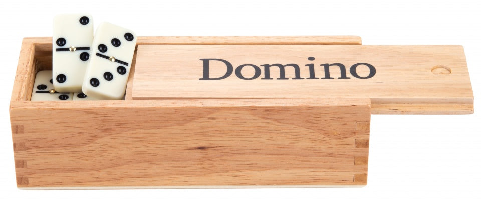 Domino Dubbel 6 junior hout 5 cm wit/zwart