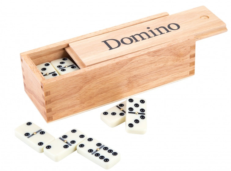Domino Dubbel 6 junior hout 5 cm wit/zwart