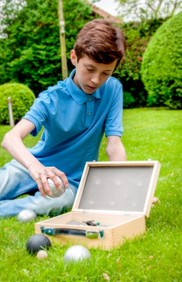 Jeu de Boules set in kist zwart/zilver