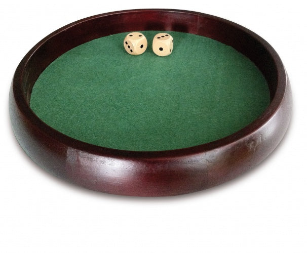 Pokerpiste met dobbelstenen 34 cm bruin