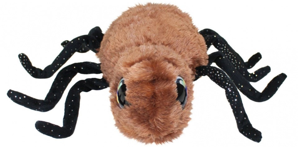 knuffelspin bruin/zwart 15 cm