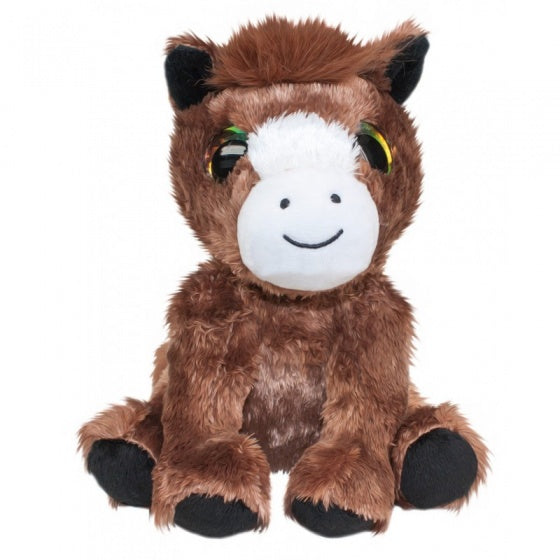 Knuffel pony Reino 15 cm bruin