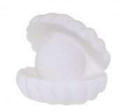 nachtlampje schelp met parel 10 cm wit