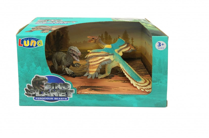speelset dinosaurussen 2-delig Velociraptor