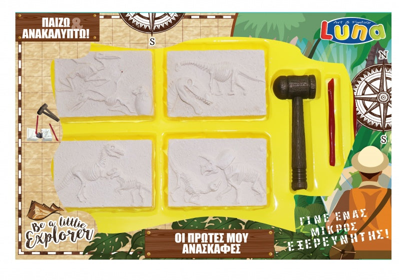 uithakstenen dinosaurus wit