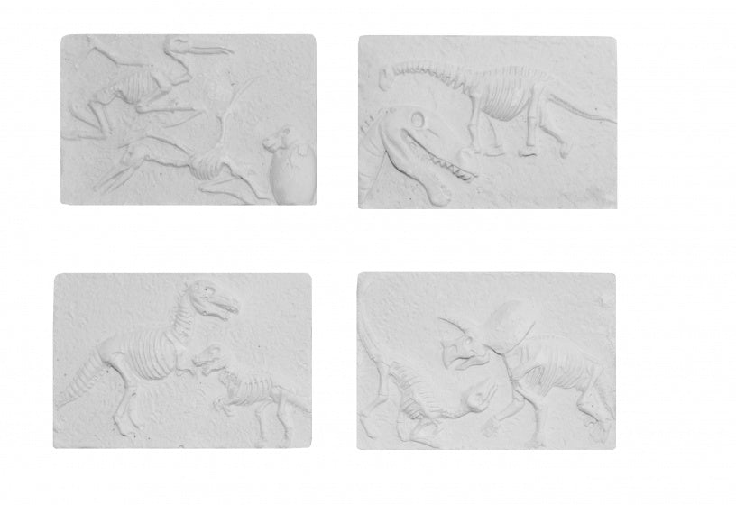 uithakstenen dinosaurus wit