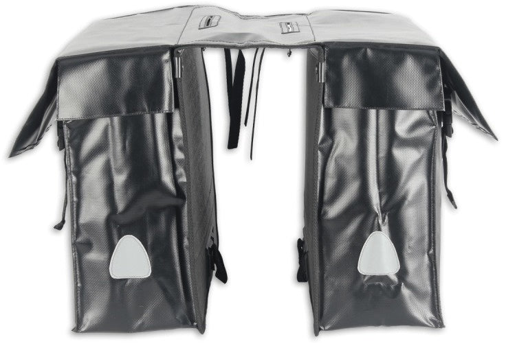 dubbele fietstas tarpaulin zwart 40 liter