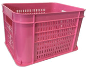 fietskrat 30 liter kunststof roze