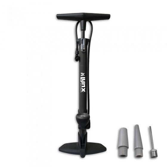 fietspomp met manometer 6 Bar staal 68 cm grijs/zwart