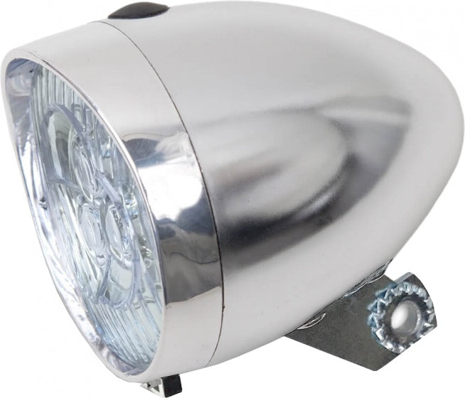 koplamp Basic batterij led chroom
