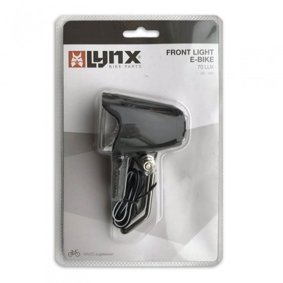 Koplamp e-bike led 70 lux zwart