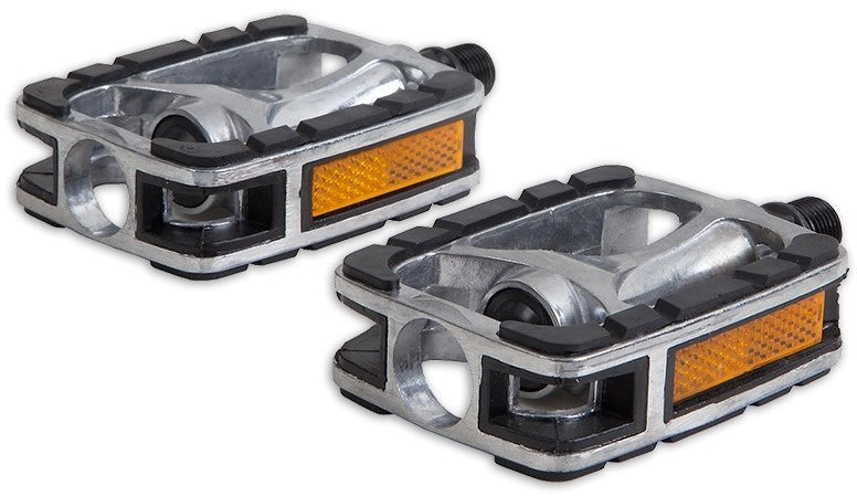 platformpedalen 9/16 inch antislip stadsfiets zilver