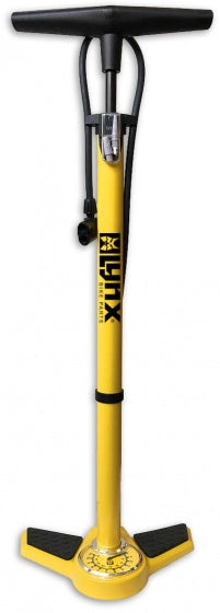 vloerpomp met drukmeter 6 Bar 63 cm geel