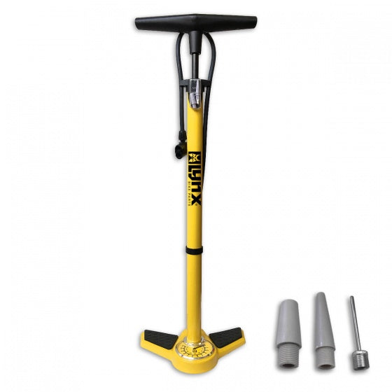 vloerpomp met drukmeter 6 Bar 63 cm geel