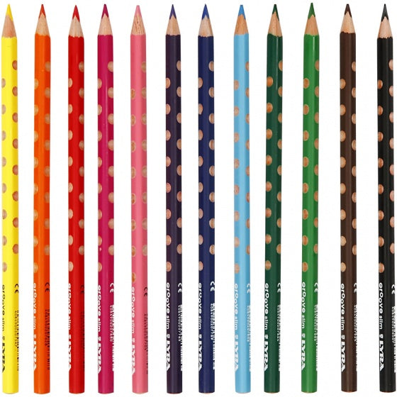 kleurpotloden dunne Groove 12 stuks multicolor