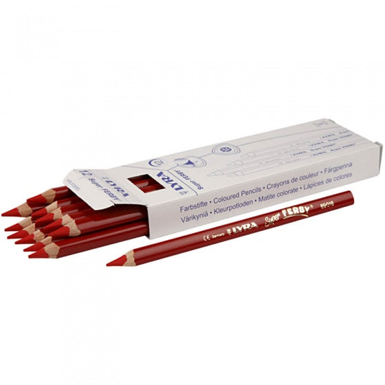 Super Ferby kleurpotloden rood 12 stuks