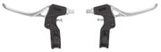 remgrepen set V-brake/2-vinger zilver/zwart 2-delig