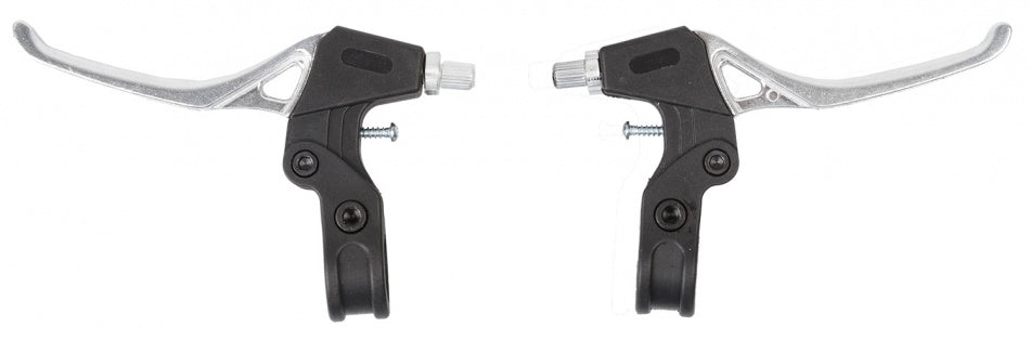 remgrepen set V-brake/2-vinger zilver/zwart 2-delig