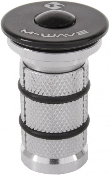 balhoofdplug 1 1/8 inch aluminium zilver/zwart