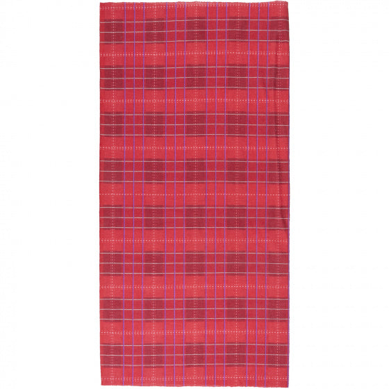 bandana/balaclava 48 x 24 cm geruit rood/blauw