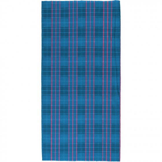bandana/balaclava 48 x 24 cm geruit blauw/rood