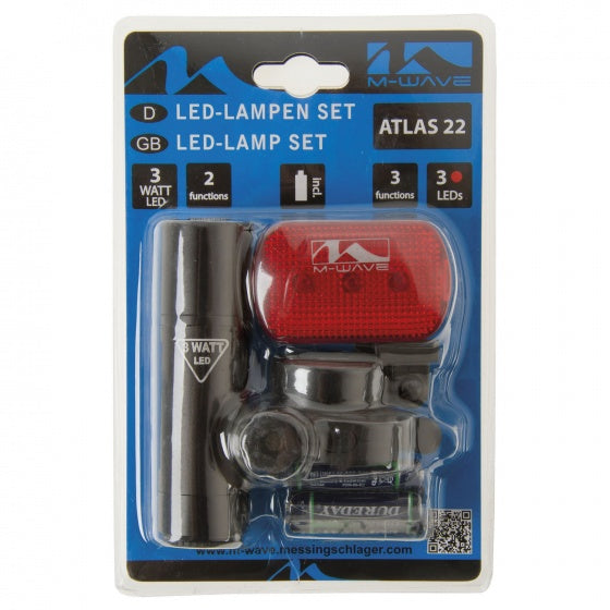Batterij Lampen Set Atlas 22 Zwart